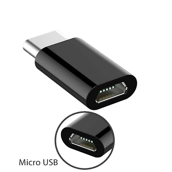 -USB till USB-C-adapter, Mini till Type-C-laddningsadapter, USB Type-C-adapterkonverteringskontakt med
