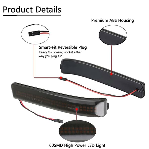 Bil LED Dynamisk Blinklys Bakfra Sidespeillys for F-serie 2009-2014