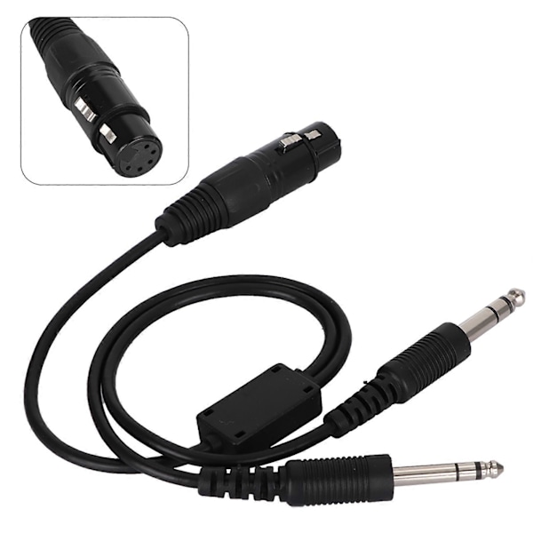 Airbus XLR - GA Dual Plug 5 Pin -kuulokemikrofonisovitinjohto, ilmailukuulokekaapeli