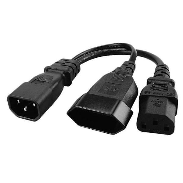 IEC320 C14 til IEC320 C13 + Splitter Kabel Adapter Kabel til PC Skærm og Printer