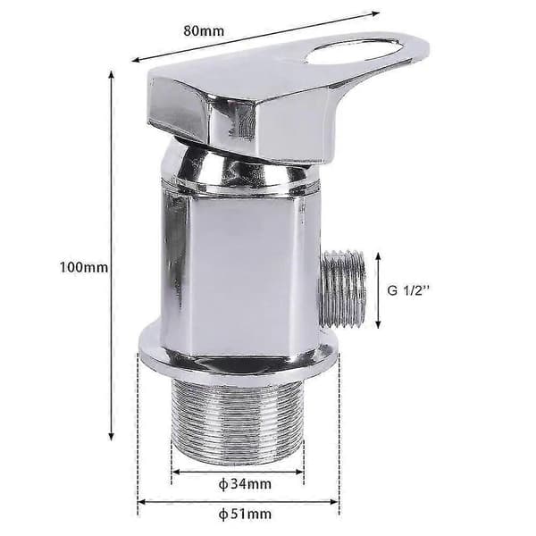Forkromet blandingsbatteri til bruser til campingvogn autocamper 1/2 med 1500 mm push-fit slanger