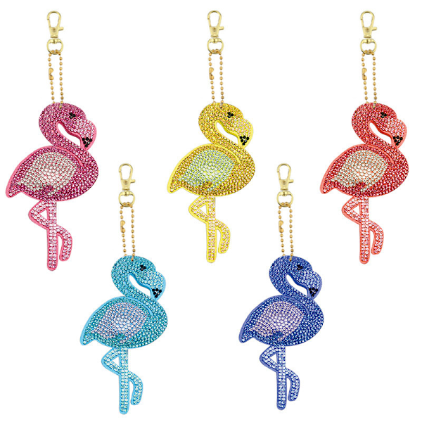 DIY timanttimaalaus avaimenperä sarjakuva joulu laukku riipus 5D-QC030 flamingo (5 kpl:n setti)