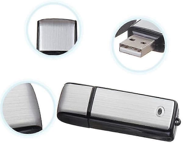 Digital lydoptager, USB-optager, genopladelig møde-flashdrev - 16 GB (blå)