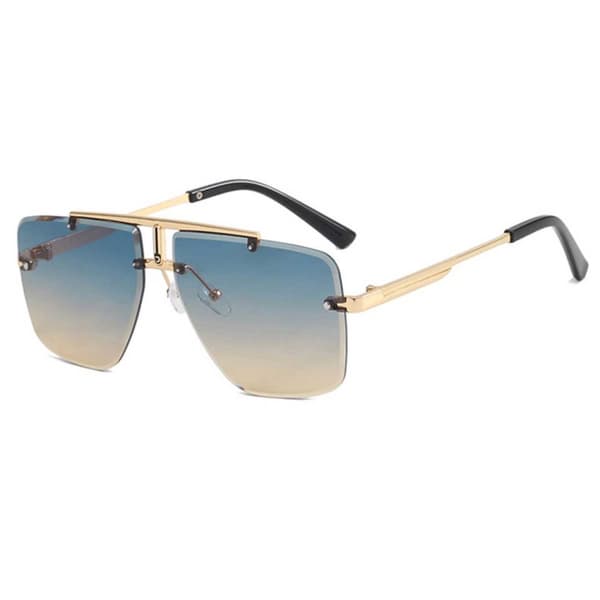 Moderne Eksklusive Pilot Aviator Solbriller Guld Tonet Glas