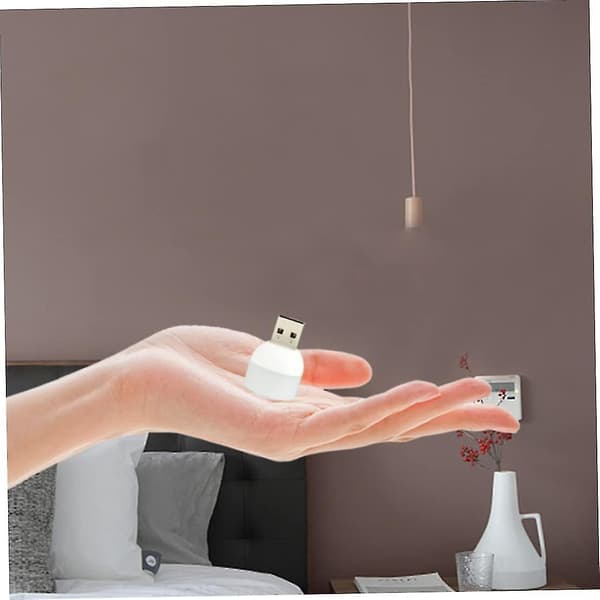 Mini USB-lys til bil Mini LED-pære Plug-in Natlys (30 stk., Hvid)
