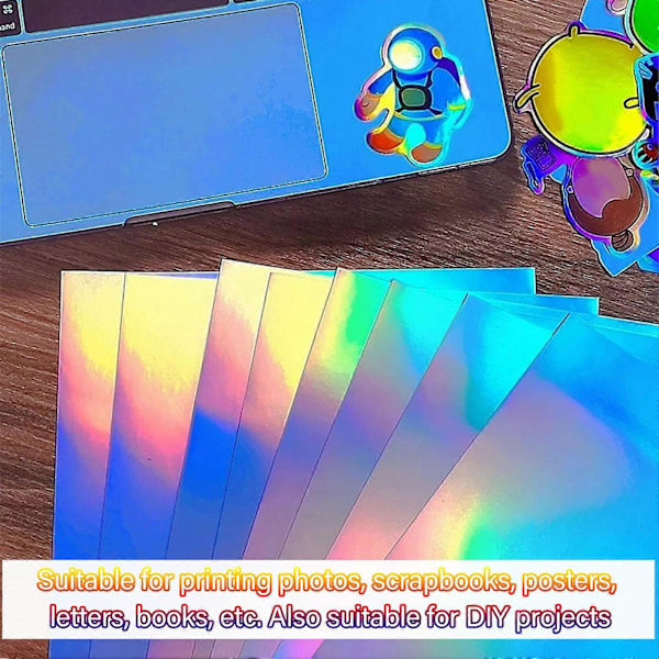 22 arkkia A4 tulostettavaa holografista tarrapaperia, vedenpitävä mustesuihku- ja laserprintteri, holografinen liimapaperi