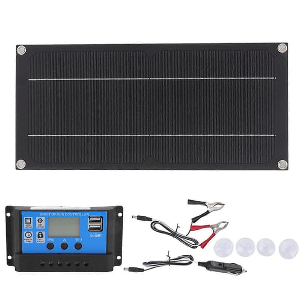 60W 18V Solpanel Kit 100A Batteriladdare Kontroller Batteriladdningskit för Utomhusbruk