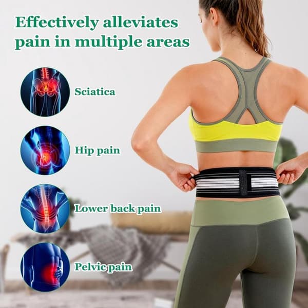 Sciatica Nerve Support Belt, 125 cm, Sciatica Nerve Support Belt with Velcro Closure, Unisex, Provides Lumbar and Pelvic Support