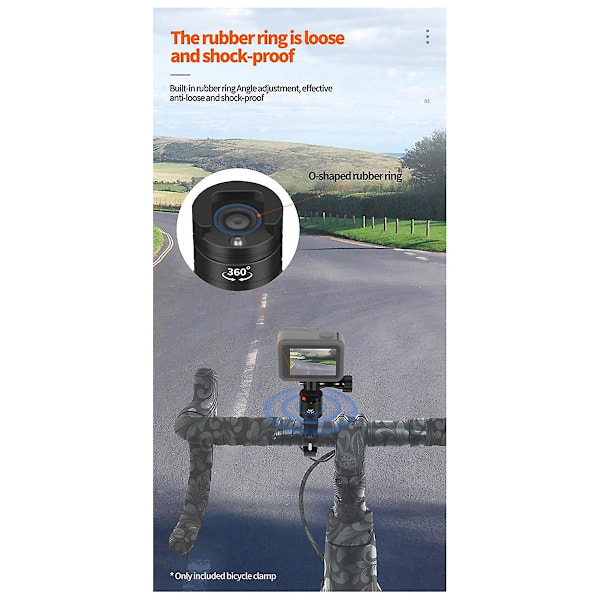 For Gopro12 Kameraer 360 Rotasjon Hurtig Demontering Metall Styreklemme Hurtiginstallasjon F