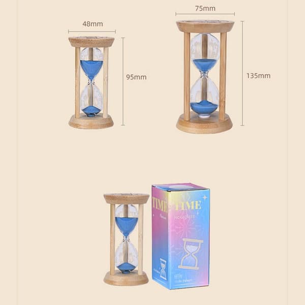 10-Minute Blue Luminous Hourglass - Decorative Sand Timer for Home and Office