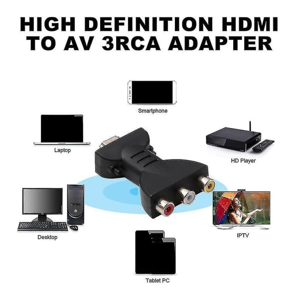 Hdmicompatible Port Til Rca 3-veis Splitter Adapter For Audio Video Kabel