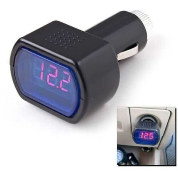 Voltmeter Batteritester til biler, lastbiler og campingvogne (12V, 24V, cigarettænder)