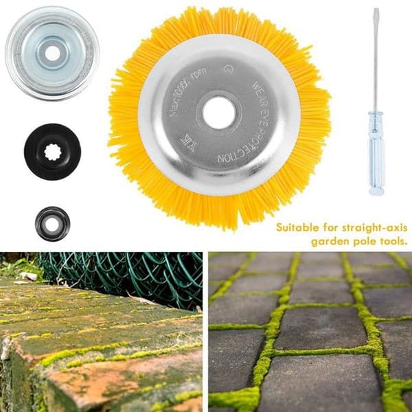 Nylon ukrudtsbørste - Universal rundbørste til buskrydder - Holdbart haveredskab - 200 mm x 25,4 mm