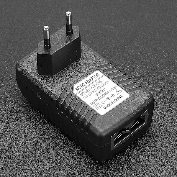 DC 48V 0.5A Virtalähde Injektori 24W POE Adapteri Pistoke 100-240VEU