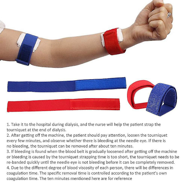 2 stk. Tourniquet Dialyse Hæmostatisk Arteriel Blødningsrem Elastisk Bandage