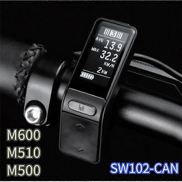 SW102 CAN-protokollan moottorinäyttö, sopii Bafang-keskimoottoreille M500 M510 M600 M800 M820 M420 M300-CA