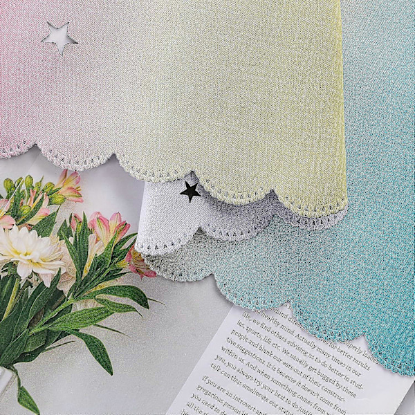 IC Dream Star Mørkleggingsgardiner for Barnerom Jenterom Prinsessegardin for Datters Soverom Vinduer (Rosa Blå, B132 X H244cm)