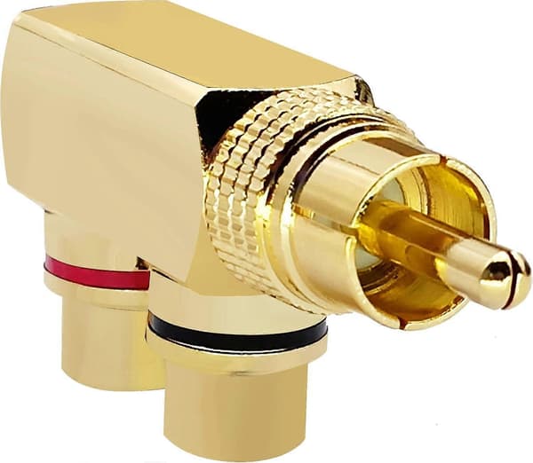 Guldbelagte Konnektorer Rca Splitter, Vinkeldesign til Multi-enhedsforbindelse