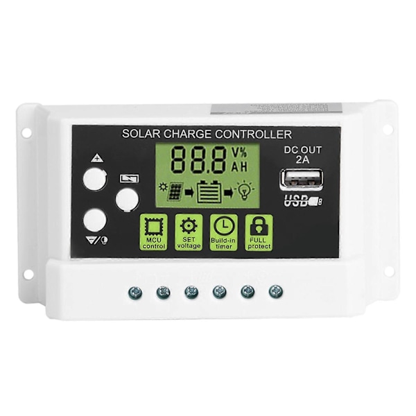 PWM Älykäs Aurinkolataussäädin LCD-näytöllä USB-ulostulolla 12V 24V 10A (KYZ-20A)
