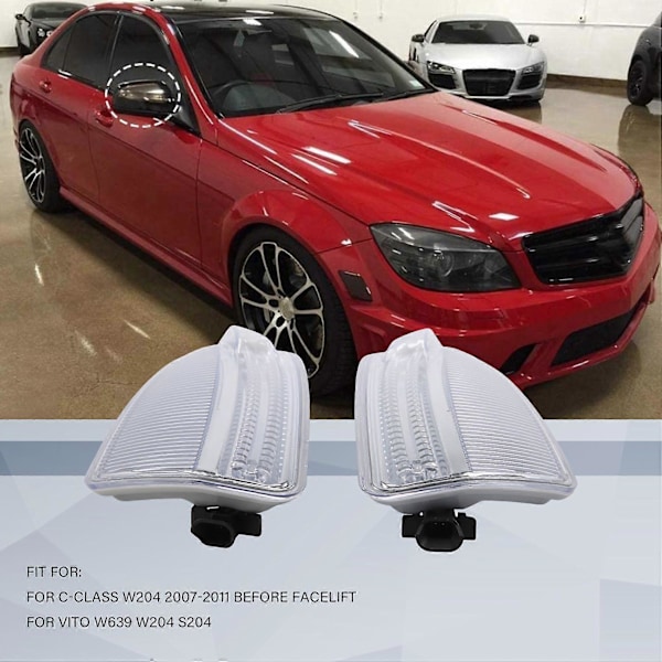 Bil Venstre+Høyre LED Sidespeil Blinklys for - W639 W204 S204 A2048200721 A2048200821