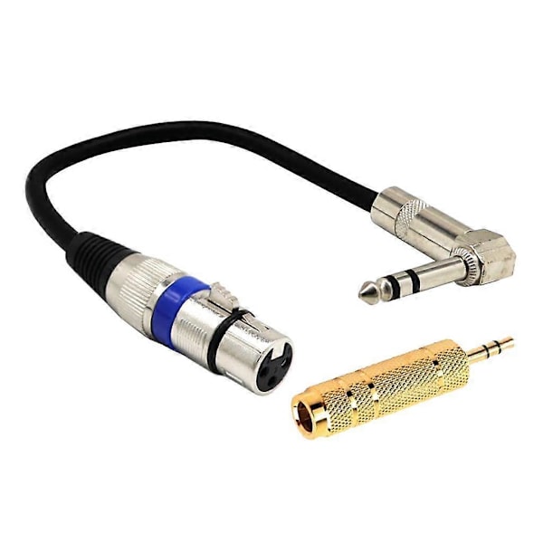 TRS 6,35 mm stereouros - XLR naaras audiokaapeli + 3,5 mm - 6,35 mm adapteri