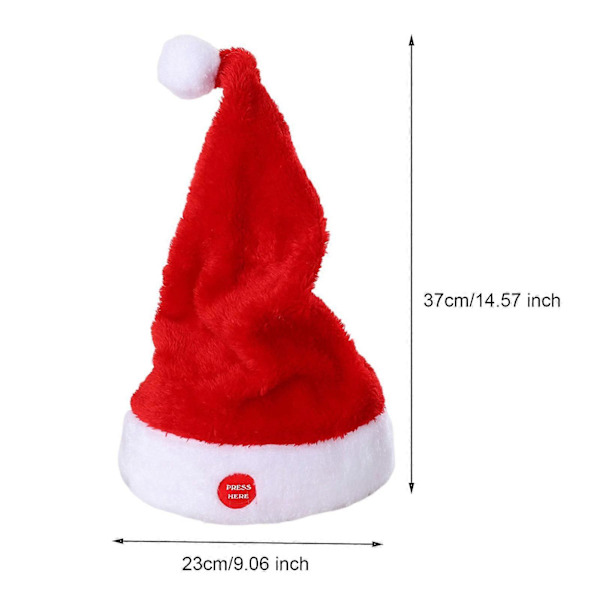Elektrisk Jultomteluva som Sjunger och Dansar - Batteridriven Röd Plyschluva med Svingande Tomte - Juldekoration och Present