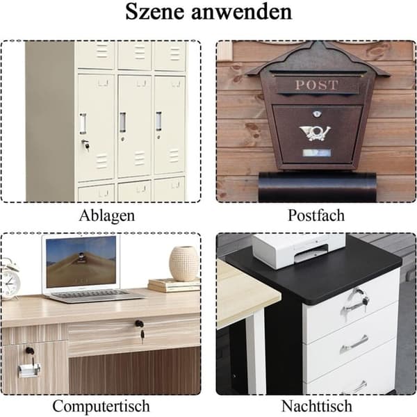 Dpzo – Forkromet zinklegering postkasselås – 4 nøgler inkluderet – 5 låseplader – Nem installation op til 12,5 mm