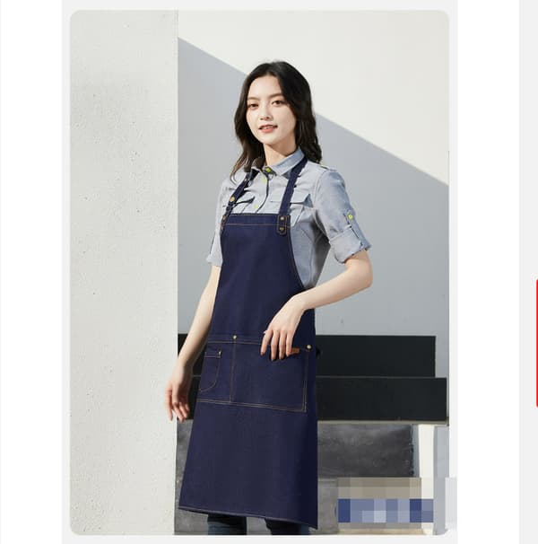 Denim Barista Forkle for Neglesalong og Kaffebar Blå