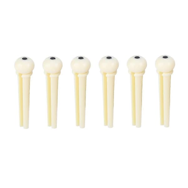 6 st Gitarrstall Spikade Strängkonspikar Musikinstrument Del Tillbehör (Vit)