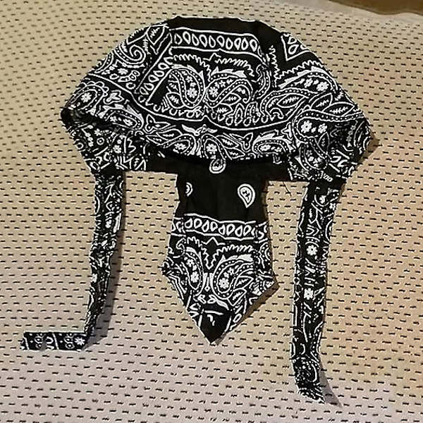 Unisex Bomulds Paisley Bandana Hovedbeklædning Justerbar Durag Hat Hætte
