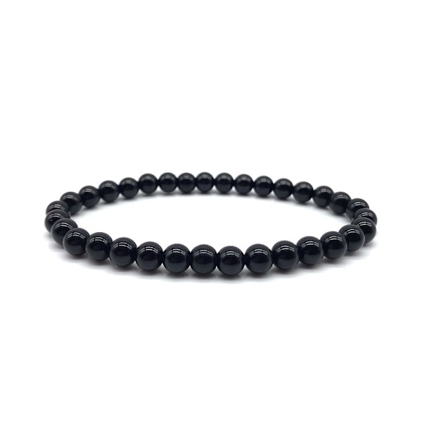 Håndlavet Armbånd 6mm Sorte Sten Stenperler