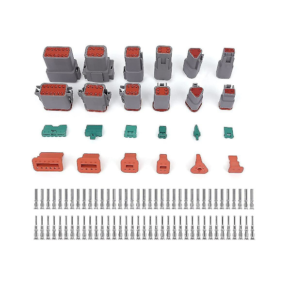 DT Serie Koblingssett, 2 3 4 6 8 12 Pins Kobling Med Størrelse 16 Stemplede Kontakter, Bil Elektrisk