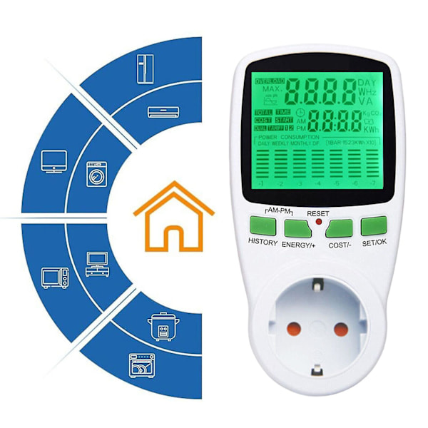 Energimätare Strömmätare Insmatningsmätning Mini-solcellssystemuttag 230V 16A