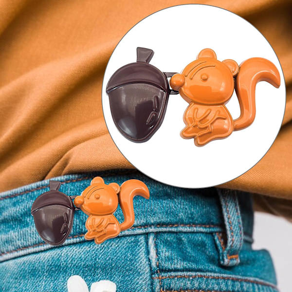 Midjejusterare för Lösa Byxor Jeans Knapp Cartoon Ekorre Justerbara Byxor Midja Justerbar Midjespänne Jeans Midjeåtdragare
