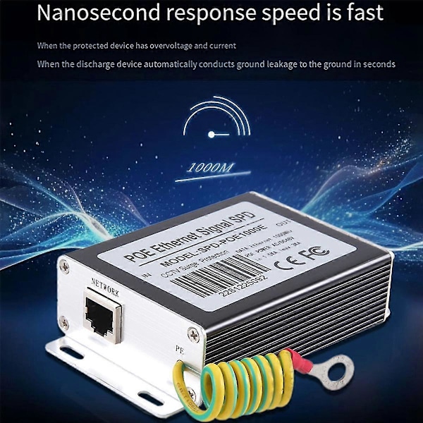 En-kanals Gigabit Poe Poe Ethernet Signal Spd Nettverk Overspenningsvern 1000mbps Spd Forebygger F