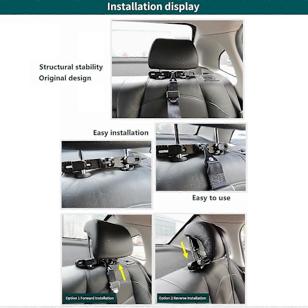 Universelt bilbarnestol-anker monteringssæt erstatning for ISOFIX LATCH nakkestøtte interface