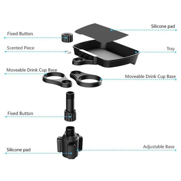 360-degree Adjustable Dining Table | A Dining Table with Phone Holder and Swivel Base, Perfect for Car Trips