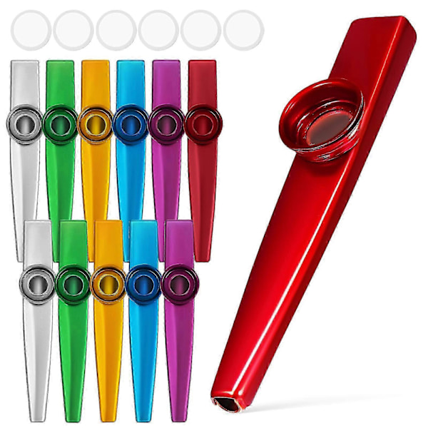 12 stk Kazooer Kazoo Instrument Metall Kazooer For Voksne Begynner Kazooer Ytelse Kazoo For Barn