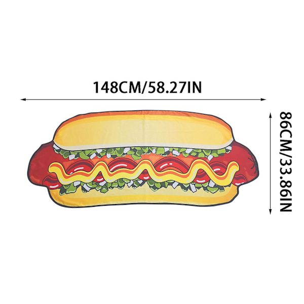 Badehåndkle Mann Kvinne Kreativ Morsom Pølse Hot Dog Dusj Kroppsomslag Mykt Teppe Stoff Strandhåndkle