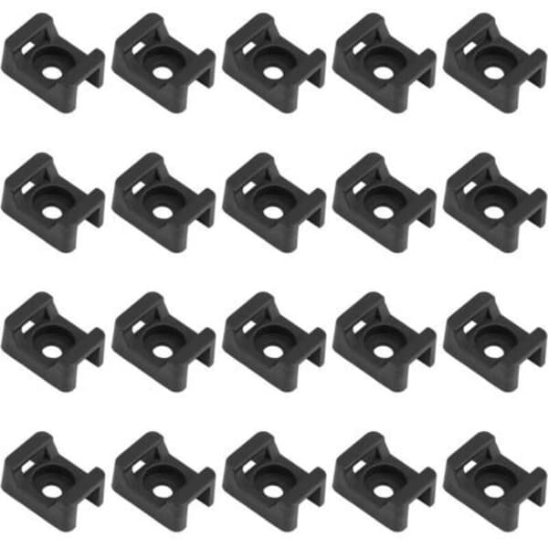 150 STK Sorte Kabelbinderholdere, Kabelbinderbaseunderstøttelse til Kabelorganisering, 23mm x 16mm