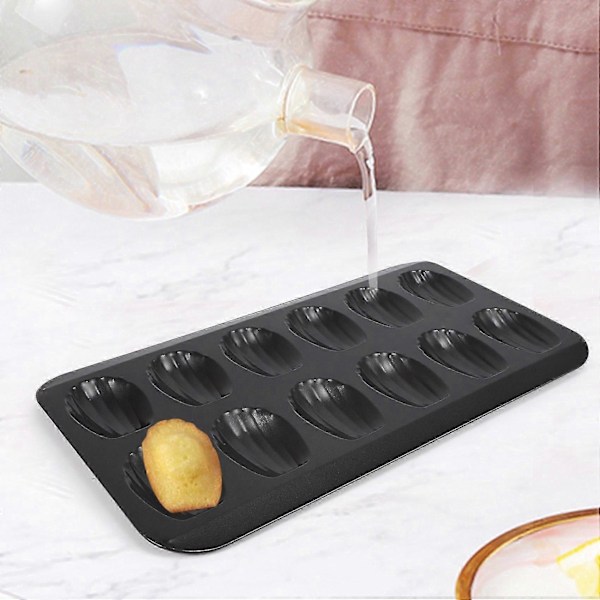 2 Pakker Non-stick Madeleine Form, Bakeform 12 Med Skjellkake Bakebrett Sjokolade Non-stick Bak