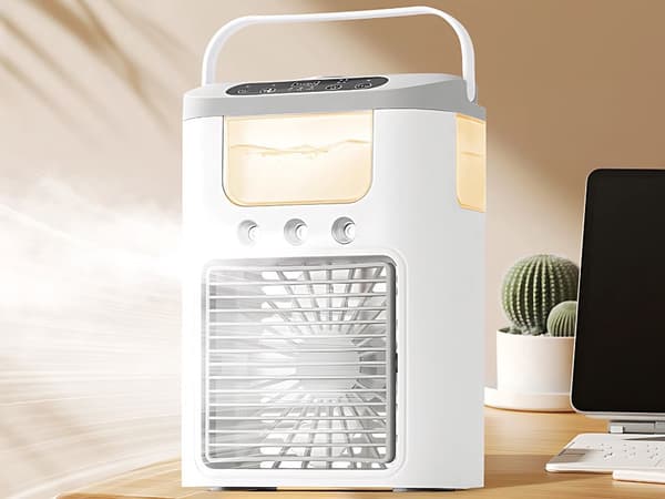 Ventilator med luftfugter - LED-belysning, 3 hastigheder