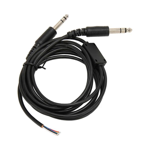 Udskiftningskabel til Aviation Headset til David Clark AVCOMM Pilot Dual GA Plug Aviation Headphone DIY Kabel 2 meter
