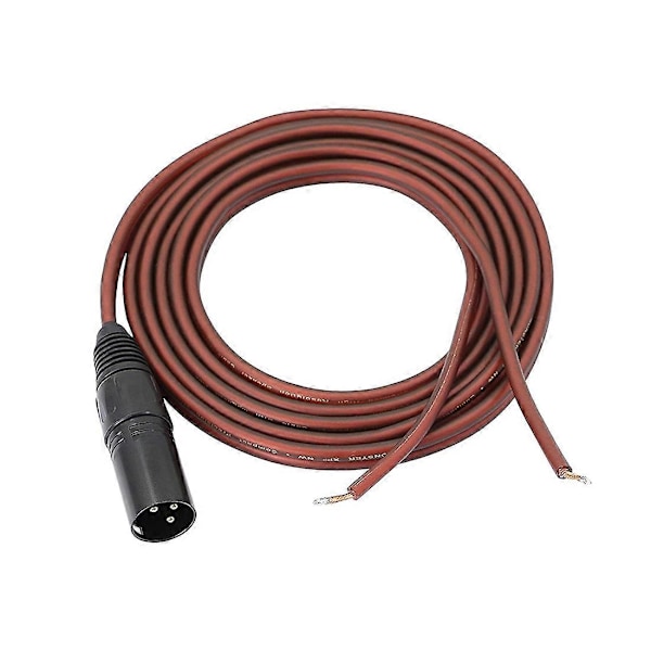 XLR højttalerkabel, højttaler blankt kabel til XLR-stik, forgyldt XLR 3-benet hanstik udskiftning