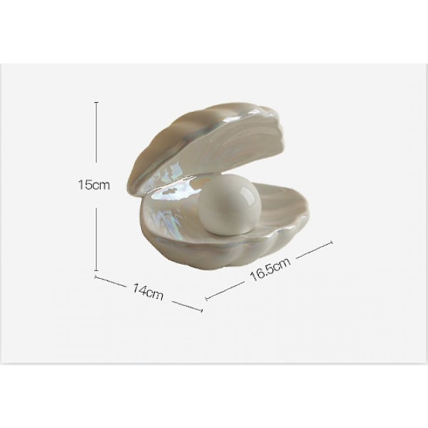 Shell Pearl LED Nattlampe Perle I Skjell Nattlampe Bordlampe For Barnerom Soverom Stue, Hvit