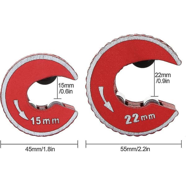 2 stk 15mm & 22mm Kobberrørskutter Mini Auto Rørskjæringsverktøy Sinklegering Rørskutter For Kapping