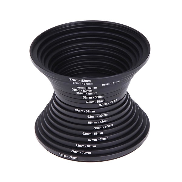18 kpl 37-82mm linssin kameran kiinnitysrengas suodatinadapterisarja valokuvausmuunnintarvikkeet alas helppo