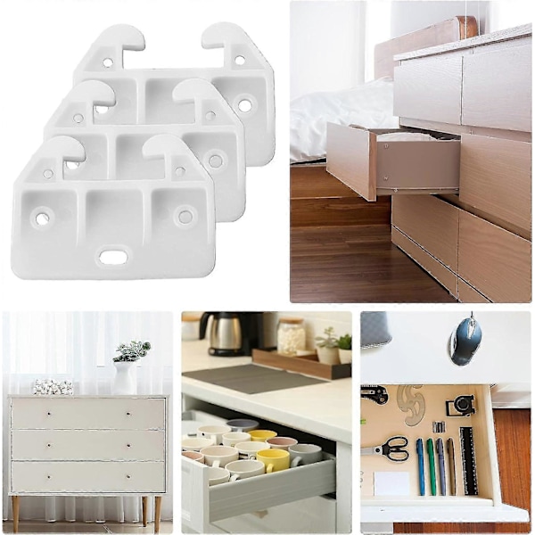 10 stk. Plast Skuffeguider Skuffeskinner Kabinet Skuffeskinne Guider Kommode Skuffeguide Beslag Skuffe Reservedele Til Bagmonterede Skuffer