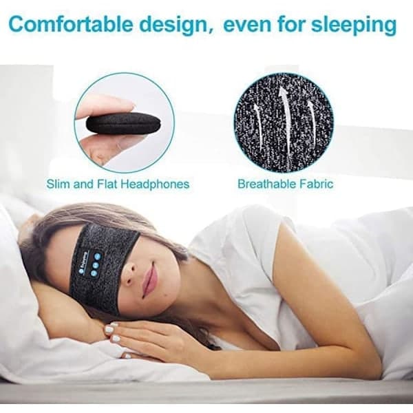 Sovhörlurar – Pannband & Ögonmask med Bluetooth-hörlurar gray