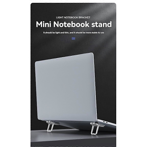 Mini Laptop Stand Bærbar Køler Hævet Stand Foldbar Usynlig Laptop Riser til Laptops/Tablets/Keyboard Rosaguld